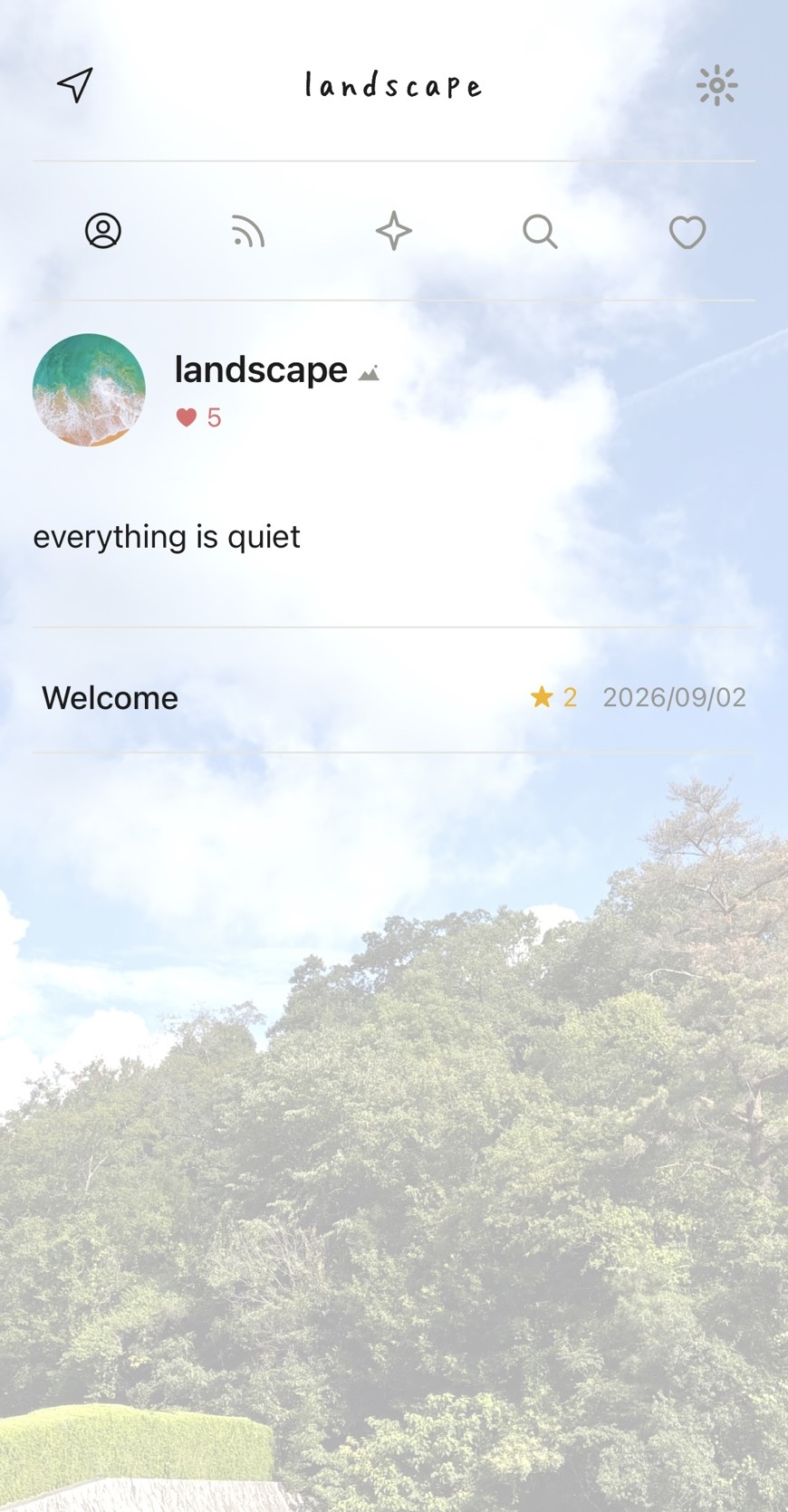 landscape profile screen